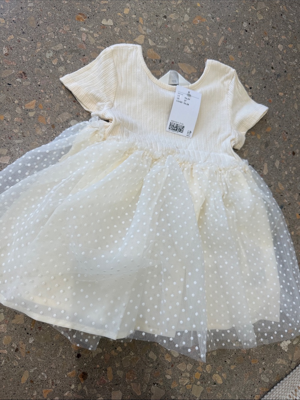 H&M Cream Dot Tulle Dress for Girls - new with tags